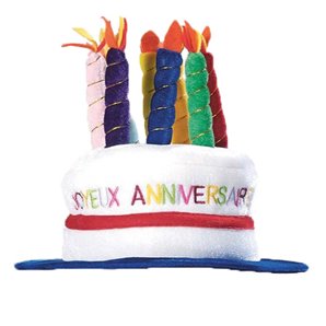 GLAITC Chapeau-gâteau Happy Birthday Chapeau de Joyeux Anniversaire Peluche Joyeux Anniversaire gâteau Chapeau pour Lunettes de Fête d'anniversaire pour Filles Adultes Décoration de Fête Blue 