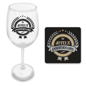 VERRE A VIN ANNIVERSAIRE EN COFFRET