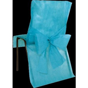 HOUSSES DE CHAISE AVEC NOEUD TURQUOISE X10