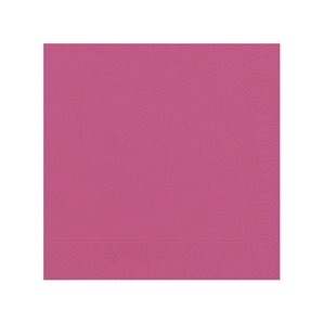 SERVIETTES PAPIER FUCHSIA 33X33CM - PAQUET DE 125