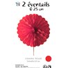 EVENTAIL DECORATIF ROUGE PAPIER 25 CM - LOT DE 2