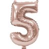 BALLON CHIFFRE 5 ALU METAL ROSE GOLD 35 CM