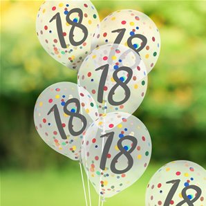 BALLONS 18 ANS EN LATEX - SACHET DE 6