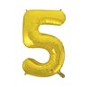 BALLON ALU METAL OR CHIFFRE 5 - 100 CM