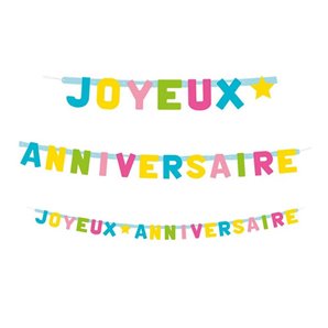 GUIRLANDE JOYEUX ANNIVERSAIRE EN CARTON 2 METRES