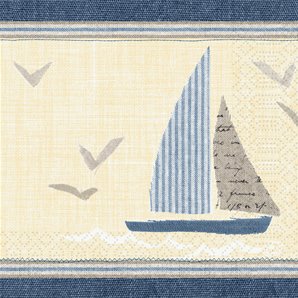 SERVIETTES PAPIER SEAWAY 33X33CM - PAQUET DE 50