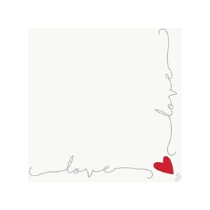 SERVIETTES EFFET TISSU LOVE - PAQUET DE 20