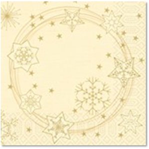 SERVIETTES PAPIER STAR CREME 33X33CM - PAQUET DE 50