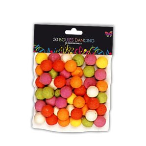 BOULES DE COTILLONS MULTICOLORES - SACHET DE 50