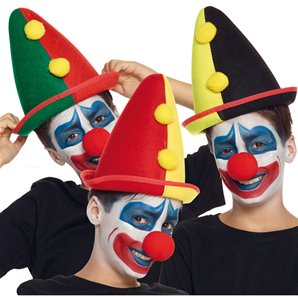 CHAPEAU CLOWN ENFANT FEUTRINE - 3 MODELES ASSORTIS