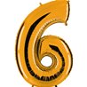 BALLON CHIFFRE 6 ALU METAL OR 35 CM