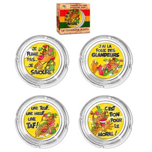 CENDRIER RASTA EN VERRE 4 MODELES ASSORTIS