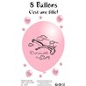 BALLONS C'EST UNE FILLE 30 CM - SACHET DE 6