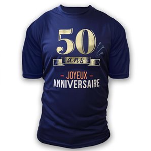 TEE-SHIRT 50 ANS HOMME AVEC MARQUEUR