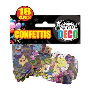 CONFETTIS DE TABLE 18 ANS MULTICOLORES