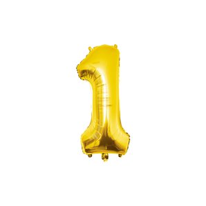BALLON ALU OR 86 CM - CHIFFRE 1