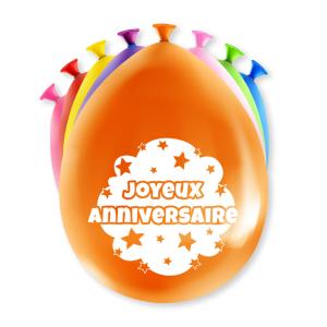 Ballon Joyeux Anniversaire En Latex - Sachet De 6