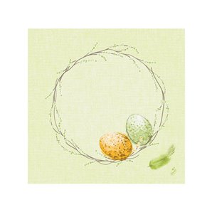 SERVIETTES EFFET TISSU EASTER PASTURE - PAQUET DE 12