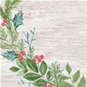 SERVIETTES EFFET TISSU WINTER GREENERY - PAQUET DE 15