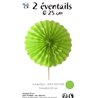 EVENTAIL DECORATIF VERT POMME EN PAPIER 25 CM - LOT DE 2