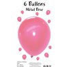 BALLONS METALLISES ROSE 30 CM - SACHET DE 6