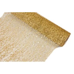 Chemin de table filet métal or et sequins 5 mètres