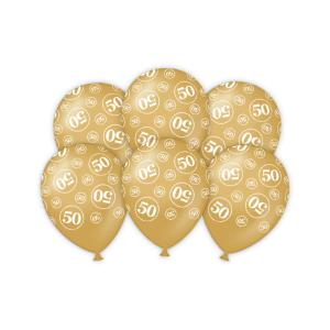 Ballon Noces D'Or En Latex - Sachet De 6