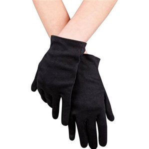 GANTS NOIR COURTS POLYESTER LA PAIRE