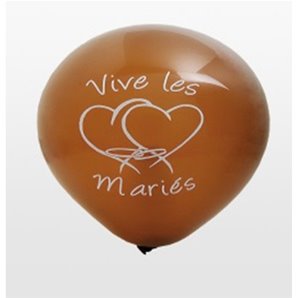 BALLONS VIVE LES MARIES CHOCOLAT X8