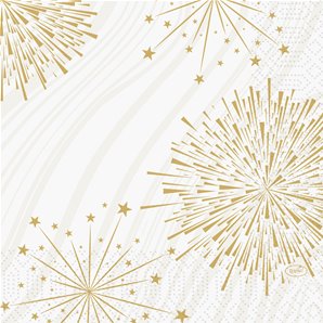 SERVIETTES PAPIER SPARKLING BLANC 33X33CM - PAQUET DE 50