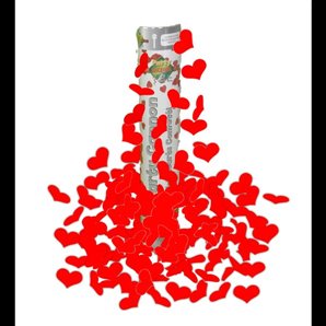 CANON A CONFETTIS 40 CM COEURS ROUGES