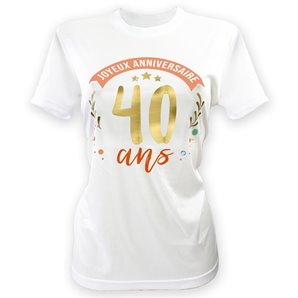 TEE-SHIRT 40 ANS FEMME AVEC MARQUEUR