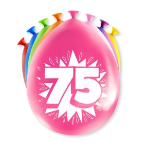 Ballon 75 Ans En Latex - Sachet De 8