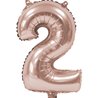 BALLON CHIFFRE 2 ALU METAL ROSE GOLD 35 CM