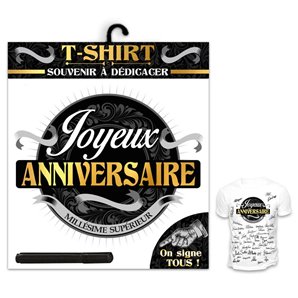TEE-SHIRT JOYEUX ANNIVERSAIRE HOMME AVEC MARQUEUR