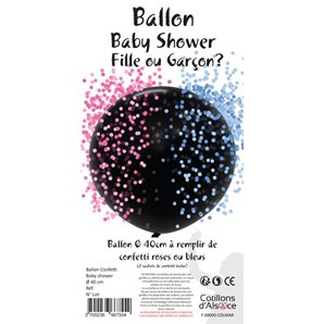 BALLON BABY SHOWER EN LATEX 60 CM AVEC CONFETTIS