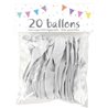 BALLONS BLANC EN LATEX 25 CM - SACHET DE 20