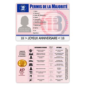 PERMIS 18 ANS FEMME