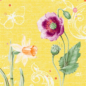 SERVIETTES PAPIER SPRING LILIES 33X33CM - PAQUET DE 50