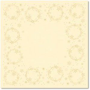 SUR-NAPPE EFFET TISSU STAR CREME 84 X 84 CM