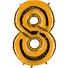 BALLON CHIFFRE 8 ALU METAL OR 35 CM