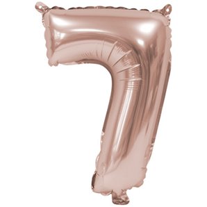 BALLON CHIFFRE 7 ALU METAL ROSE GOLD 35 CM