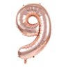 BALLON CHIFFRE 9 ALU METAL ROSE GOLD 35 CM