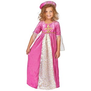 DEGUISEMENT PRINCESSE MEDIEVALE ROSE ET OR 4/6 ANS
