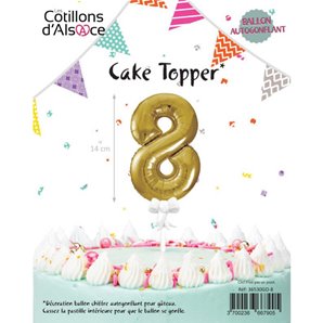 CAKE TOPPER CHIFFRE 8 OR