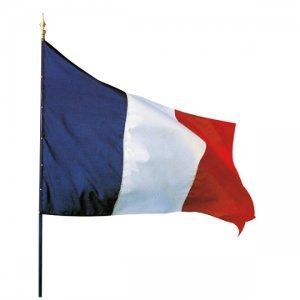 DRAPEAU FRANCE 120X180CM AVEC HAMPE 235 CM