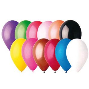 BALLONS UNIS ASSORTIS EN LATEX 23CM - SACHET DE 50