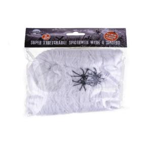 Toile D'Araignée Blanche 60 grammes + 4 Araignées