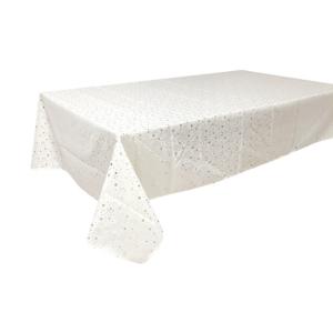 Nappe en tissu ivoire imprimées Etoiles dorées 140 x 240 cm