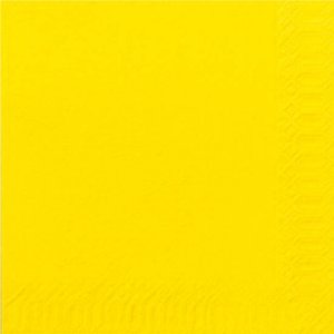 SERVIETTES PAPIER JAUNE 33X33CM X25